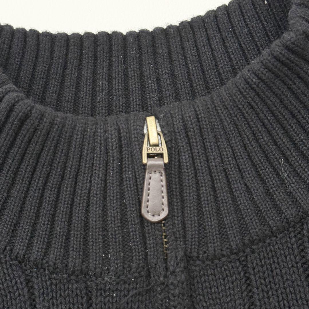 現行タグラルフローレン ケーブルニット コットン クォータージップ セーター_画像7