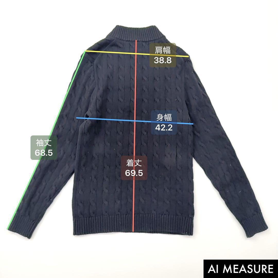 現行タグラルフローレン ケーブルニット コットン クォータージップ セーター_画像8