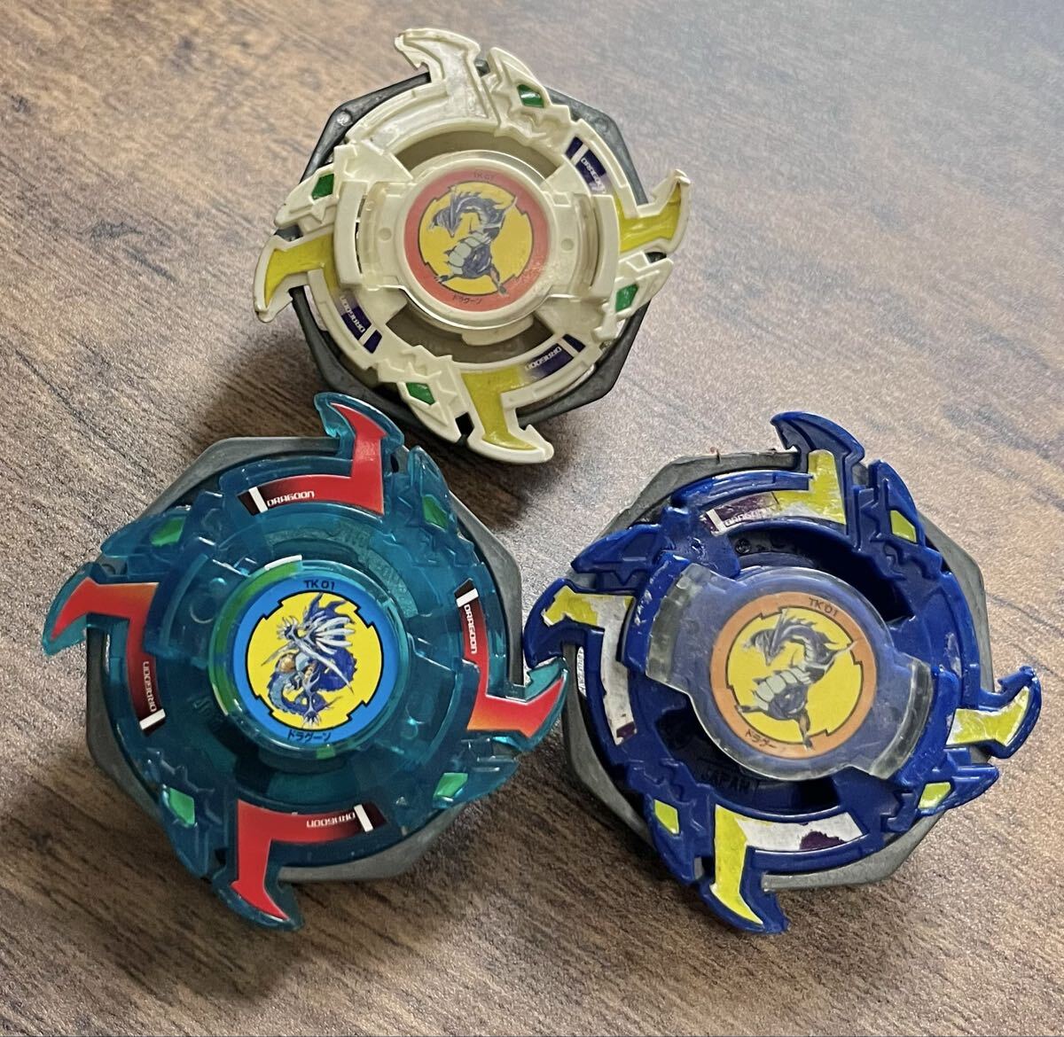 初期ドラグーンS(通称漫画ver、AR修正前ver) 3色セット 1円開始 爆転シュートベイブレード beyblade 国内正規品 ドラグーンストーム_画像1