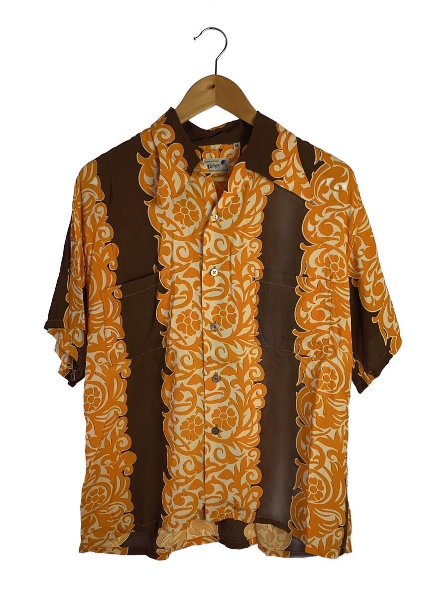 SUN SURF◆アロハシャツ/M/レーヨン/BRW/花柄/SS32291