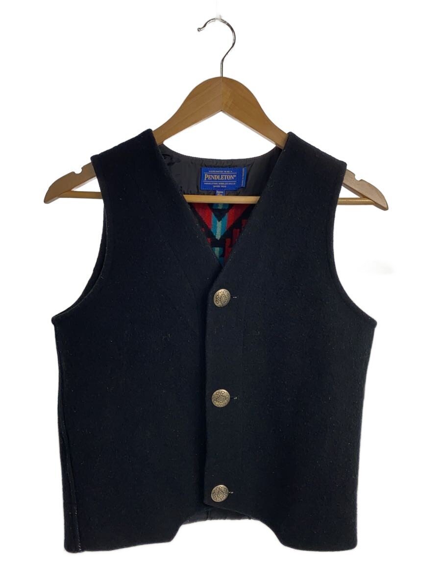 PENDLETON◆ベスト/36/ウール/BLK/無地_画像1
