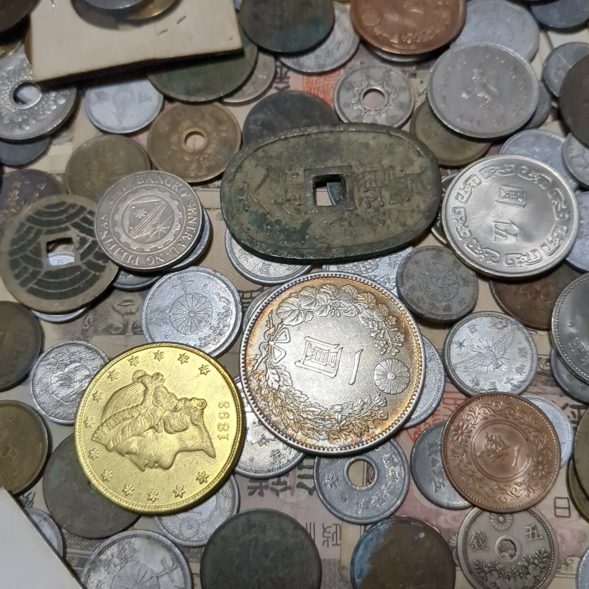  Япония старая монета небо гарантия через ... через . документ ... желтый медная монета синий медная монета дракон медная монета aluminium sen и т.п. много старая монета старая монета суммировать много медная монета дыра sen маленький штамп совместно 10.20
