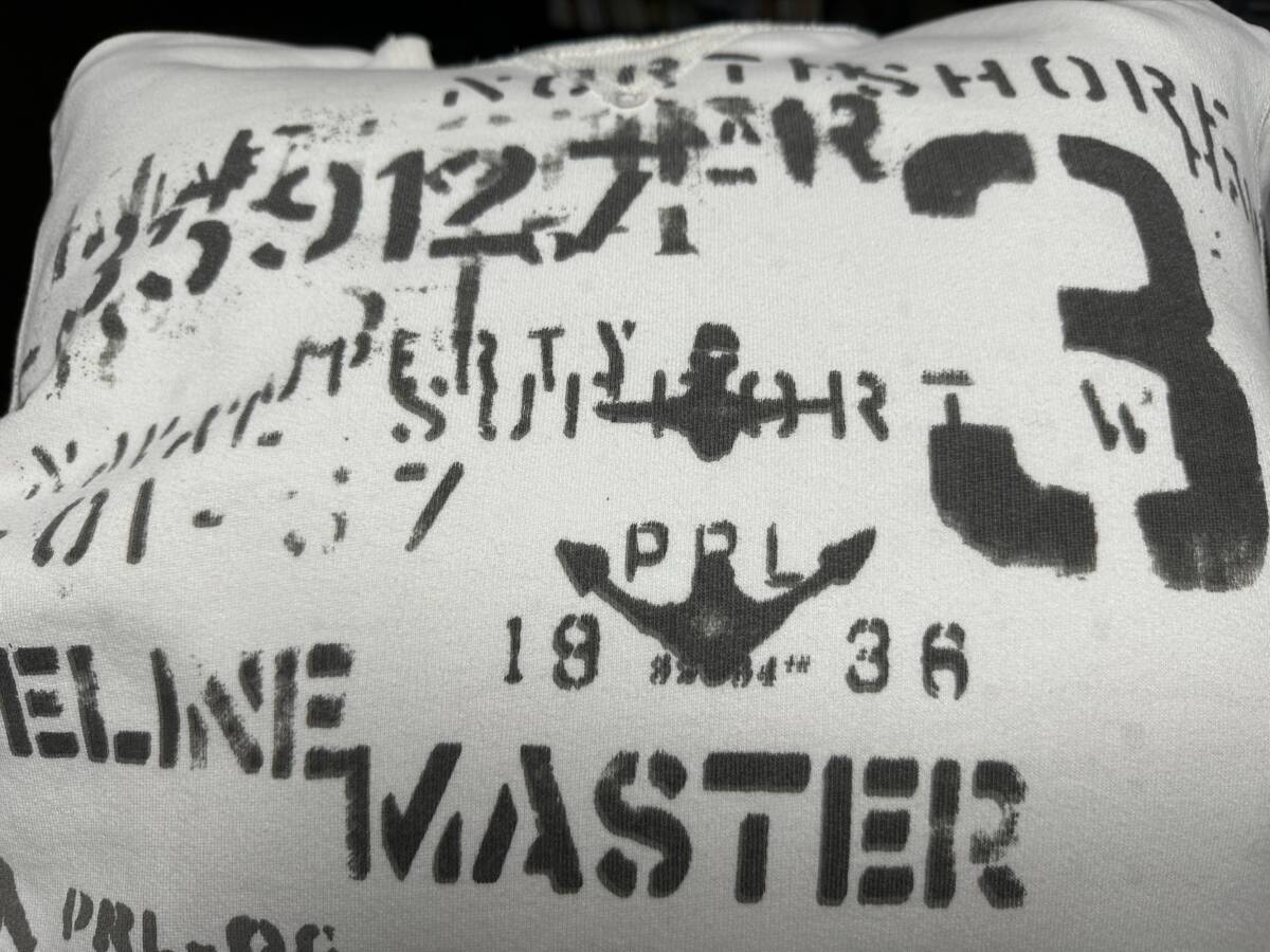 POLO RALPH LAUREN ダメージ加工 ステンシルプリント スウェット ホワイト USED M SIZE_画像5