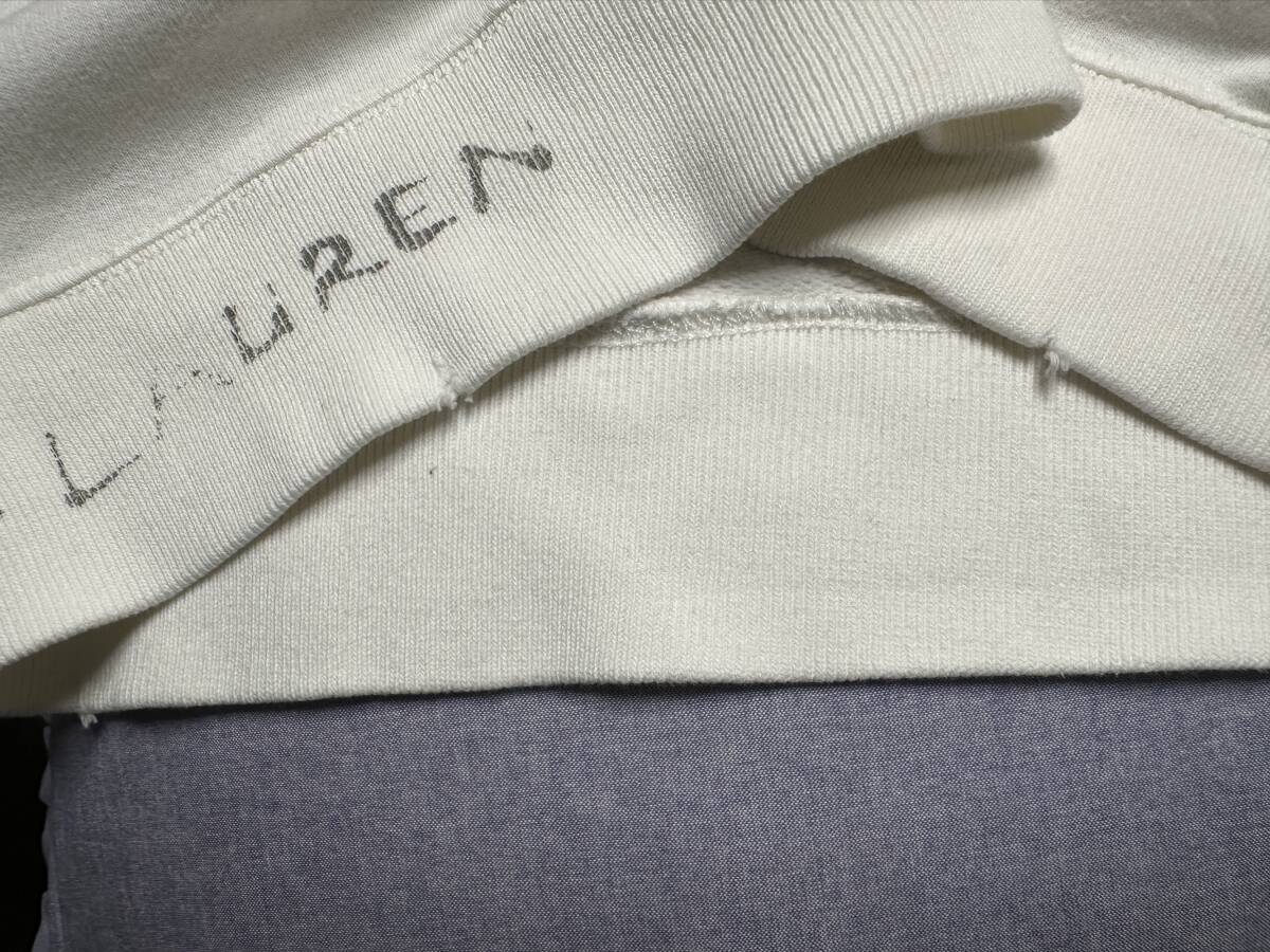 POLO RALPH LAUREN ダメージ加工 ステンシルプリント スウェット ホワイト USED M SIZE_画像7