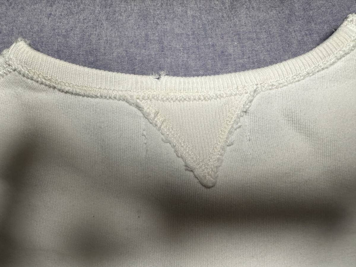 POLO RALPH LAUREN ダメージ加工 ステンシルプリント スウェット ホワイト USED M SIZE_画像8