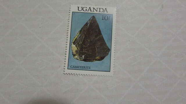 123 ウガンダ 鉱物;錫石 1種完 1988-01-18_画像1