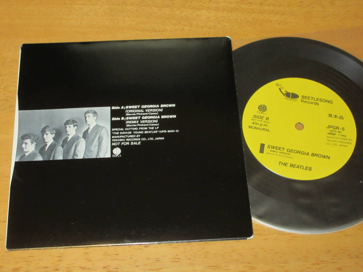 ザ・ビートルズ(THE BEATLES)【ヤング・ビートルズ(THE SAVAGE YOUNG BEATLES)(見本盤)】帯付き日本盤25cmLP/UPS-9001-V/テイチク株式会社_画像8