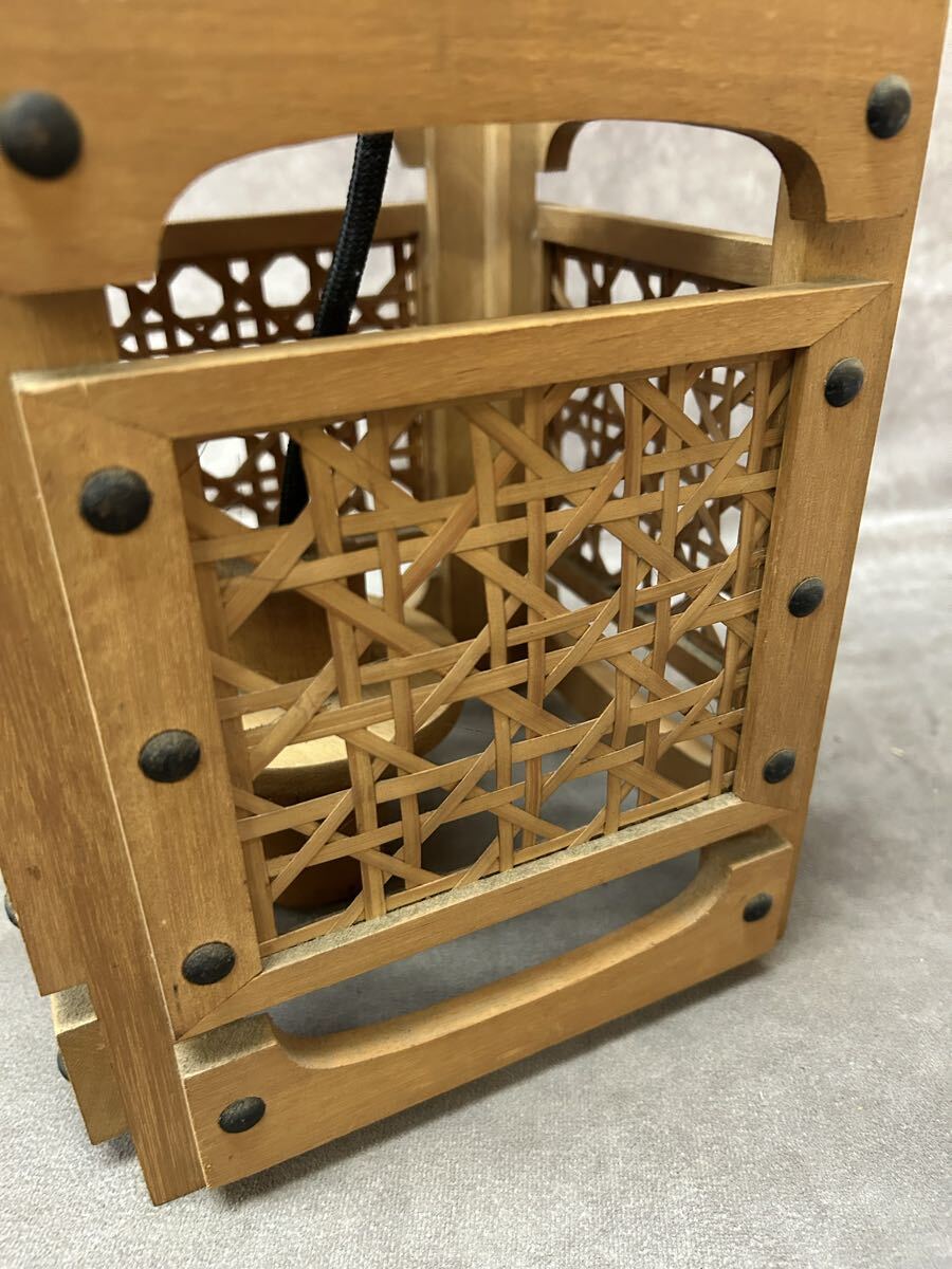 和風 ペンダントライト 竹ひごで装飾 木製 インテリア 電気 ライト 間接照明 廊下 玄関 トイレ 竹細工 吊り下げ 照明 レトロ_画像5