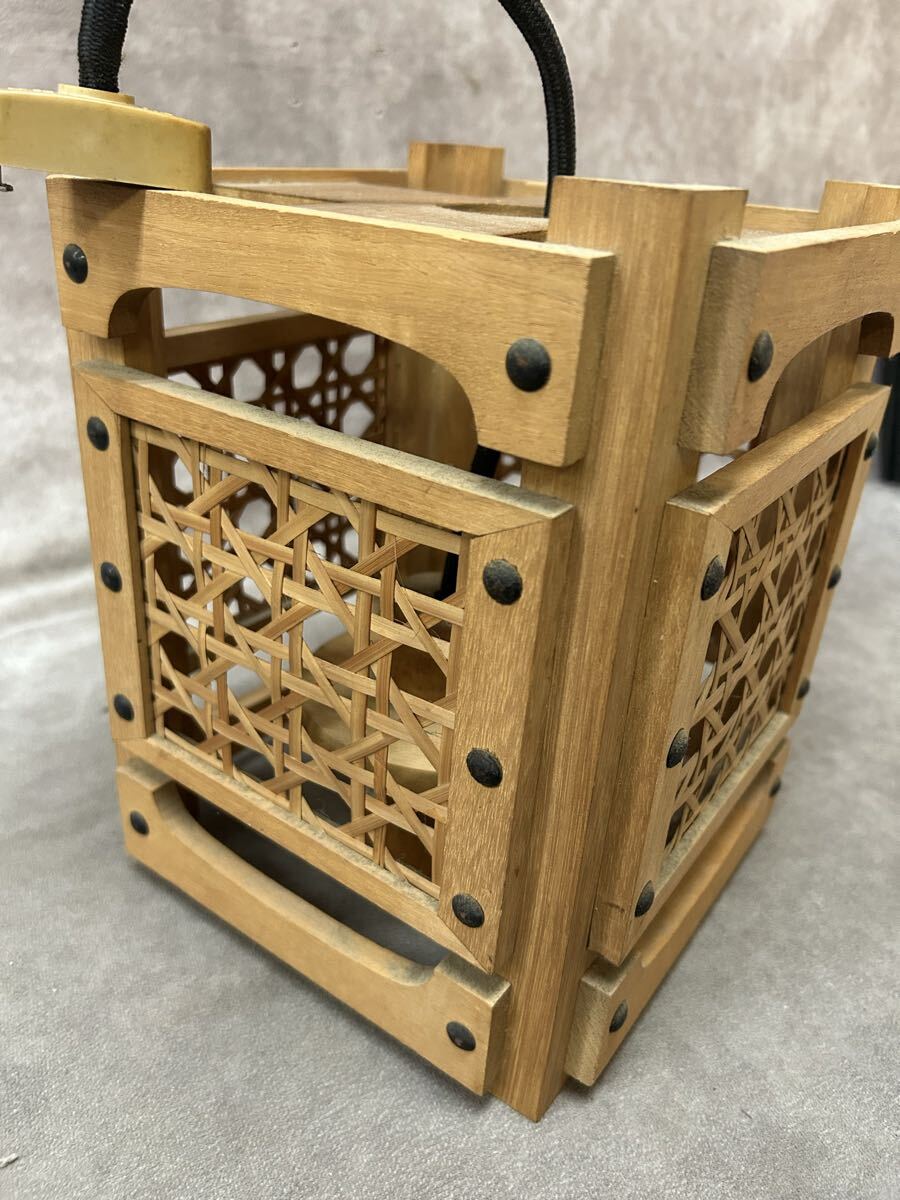 和風 ペンダントライト 竹ひごで装飾 木製 インテリア 電気 ライト 間接照明 廊下 玄関 トイレ 竹細工 吊り下げ 照明 レトロ_画像6