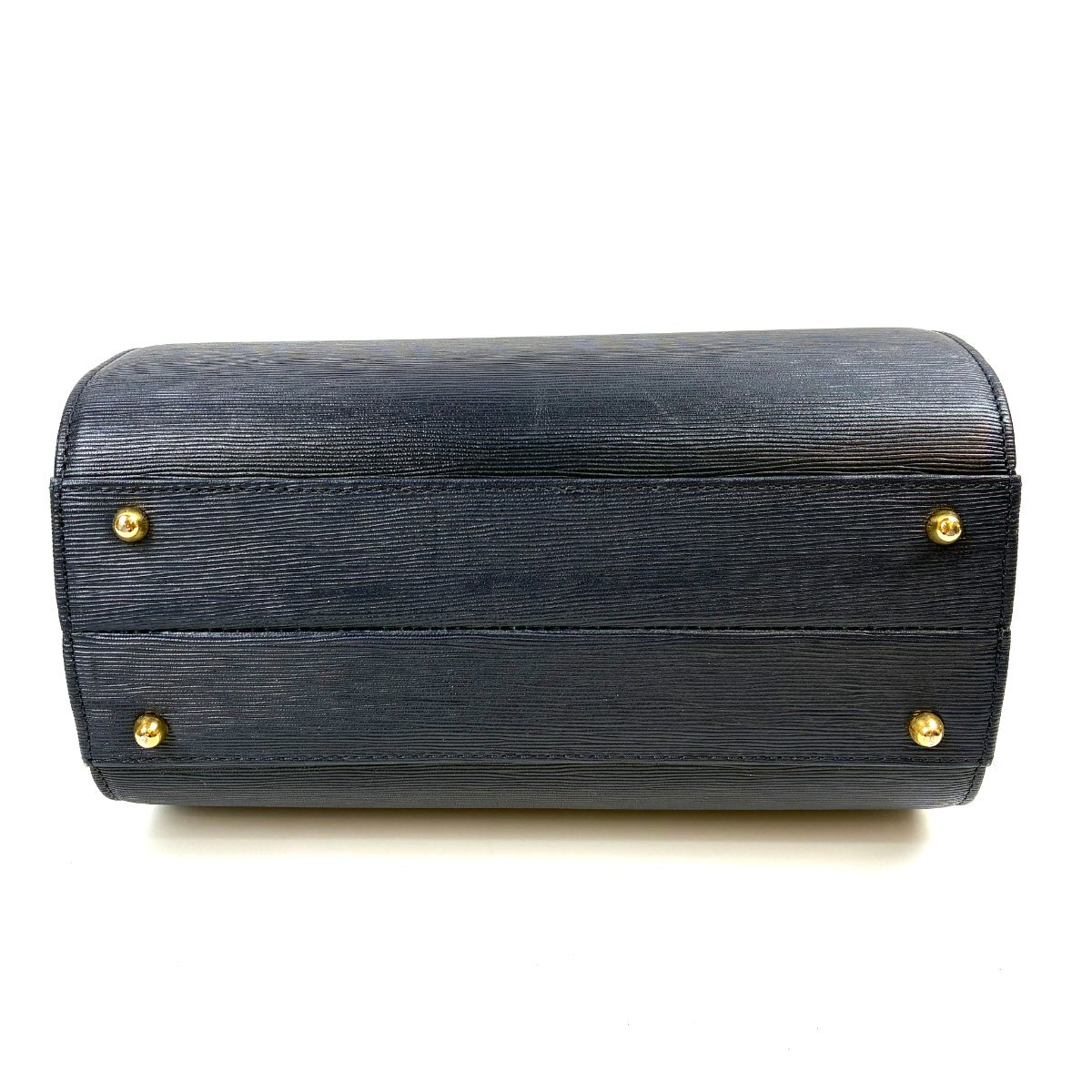 ハナエモリ ハンドバッグ ネイビー系 レディース ゴールド金具 HANAE MORI 中古 #_画像5