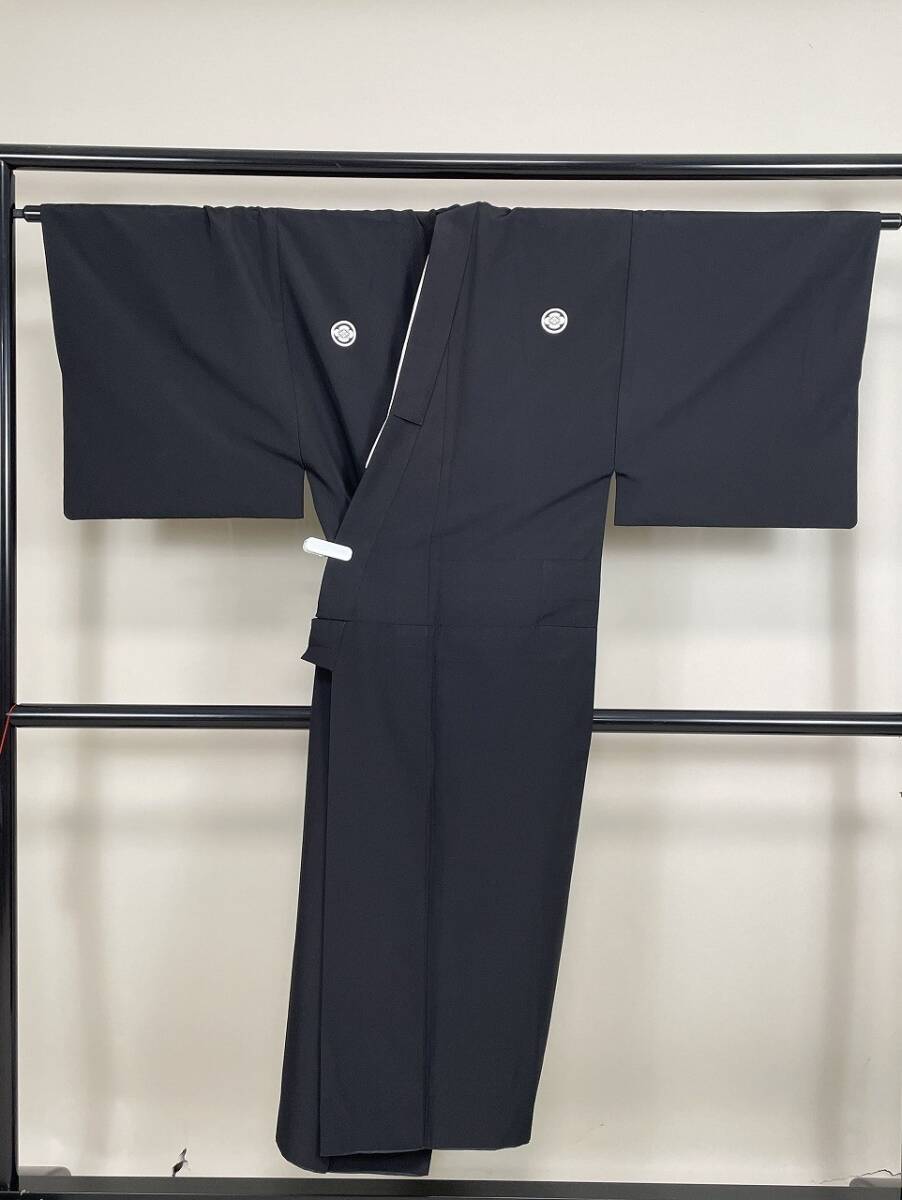 IROHA◆男性 紋付 着物◇【tc2095】メンズ 正装 和装◆【黒】【中古】_画像3
