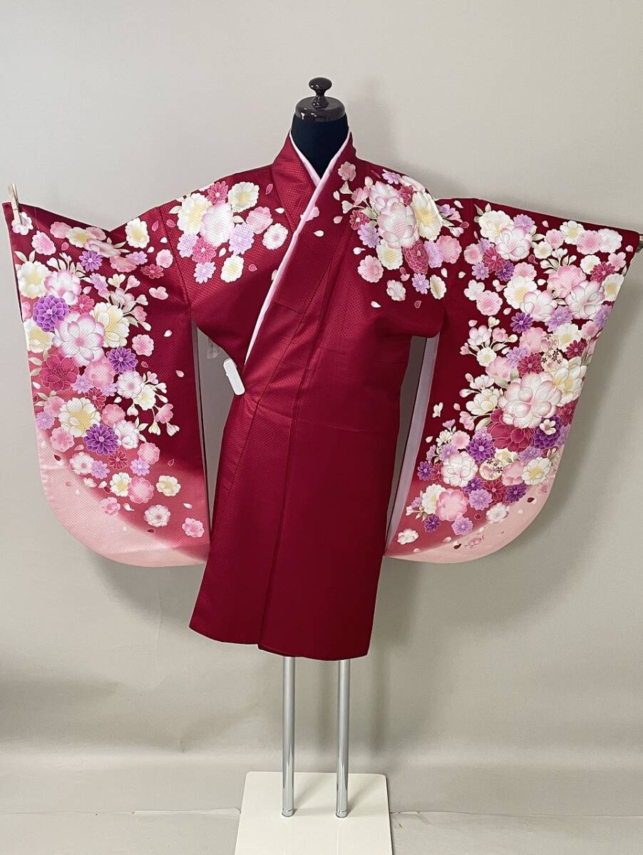 IROHA◆二尺袖◇【tc2134】卒業式◆ポリエステル【新品 未使用】【赤】_画像2