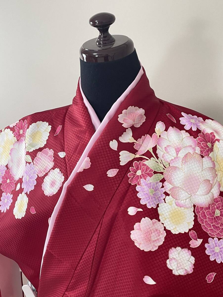 IROHA◆二尺袖◇【tc2134】卒業式◆ポリエステル【新品 未使用】【赤】_画像3