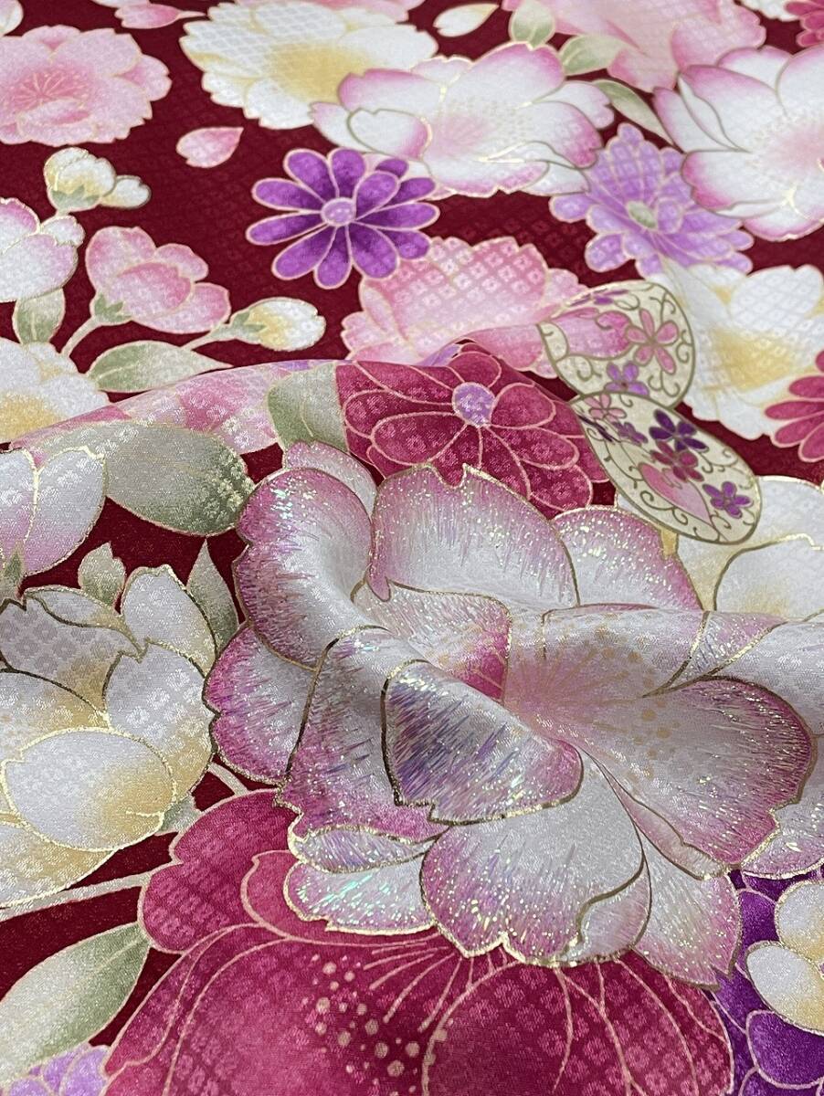 IROHA◆二尺袖◇【tc2134】卒業式◆ポリエステル【新品 未使用】【赤】_画像5