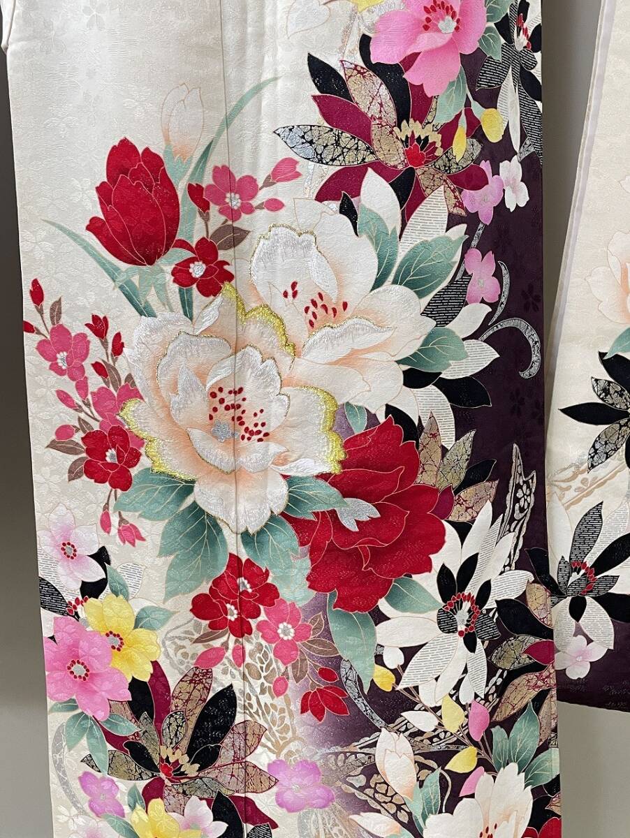 IROHA◆振袖◇【tc2250】成人式 卒業式◆正絹【中古】【白×紫】_画像5