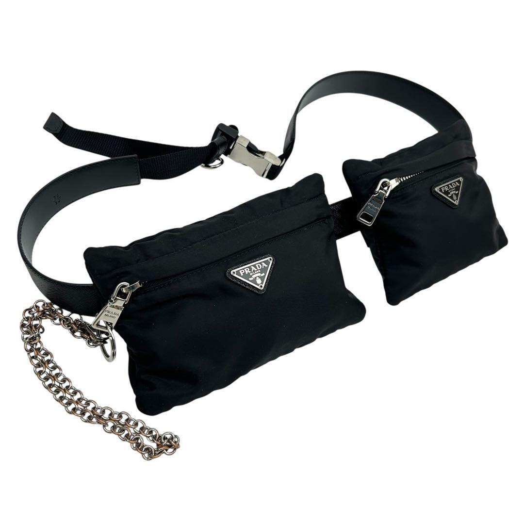 【希少】プラダ PRADA ウエストポーチ ベルトバッグ ナイロン サフィアーノ PRADA - 【希少】プラダ PRADA ウエストポーチ ベルトバッグ