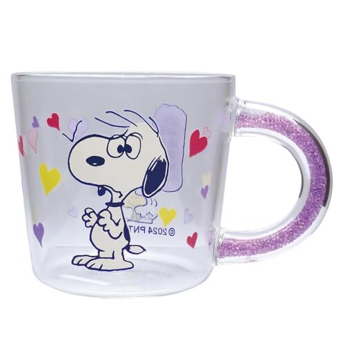 大西賢製販 PEANUTS グラスマグ HEART/PU サイズ：約φ8.9 D13 H8.5 PM-2801_画像1