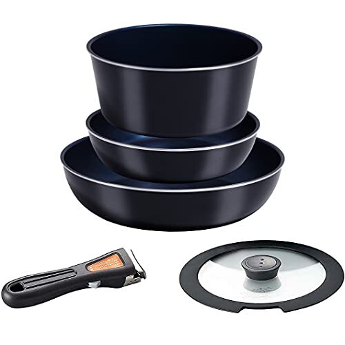 パール金属 フライパン 鍋 5点 セット IH対応 ブラック ダイヤモンドコート 取っ手の取れる セット5 HB-397_画像1