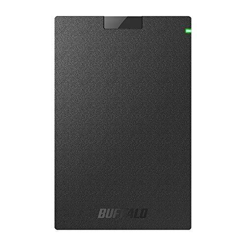 バッファロー BUFFALO USB3.2(Gen1)対応ポータブルHDD Type-Cケーブル付 2TB ブラック H_画像1