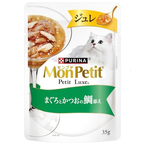 モンプチ プチリュクス パウチ ジュレ まぐろとかつおの鯛添え ３５ｇｘ１２袋_画像1