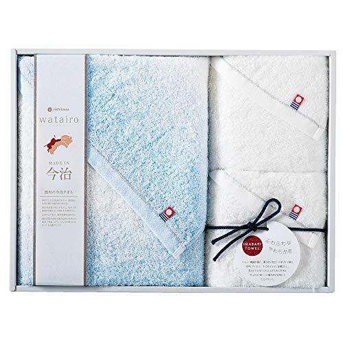 nishikawa西川 今治 タオルギフト バスタオル 1枚 フェイスタオル 2枚 わたいろ 綿100% ふわふわ 日本_画像1