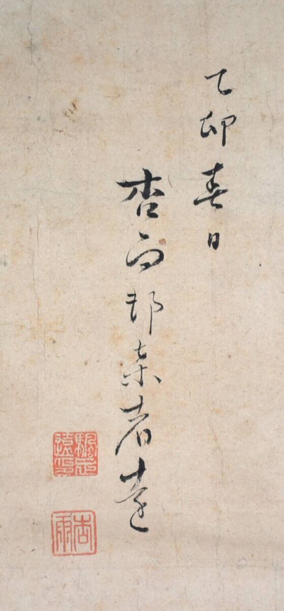 【模写】 47◆初荷です ◆掛軸 帆足杏雨 花鳥図 紙本 小品 ◆師は田能村竹田 大分県大分市_画像6