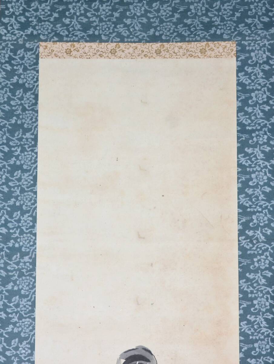 【模写】 26◆初荷です ◆掛軸 東皐斎？ 水墨福禄寿図 紙本 小品 ◆作者お判りの方お願いします_画像4