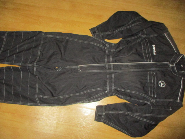 メルセデスベンツ　サイズM　全刺繍ロゴ　薄手メンテナンスメカニック作業ツナギ　極美中古　ヤナセ_画像9