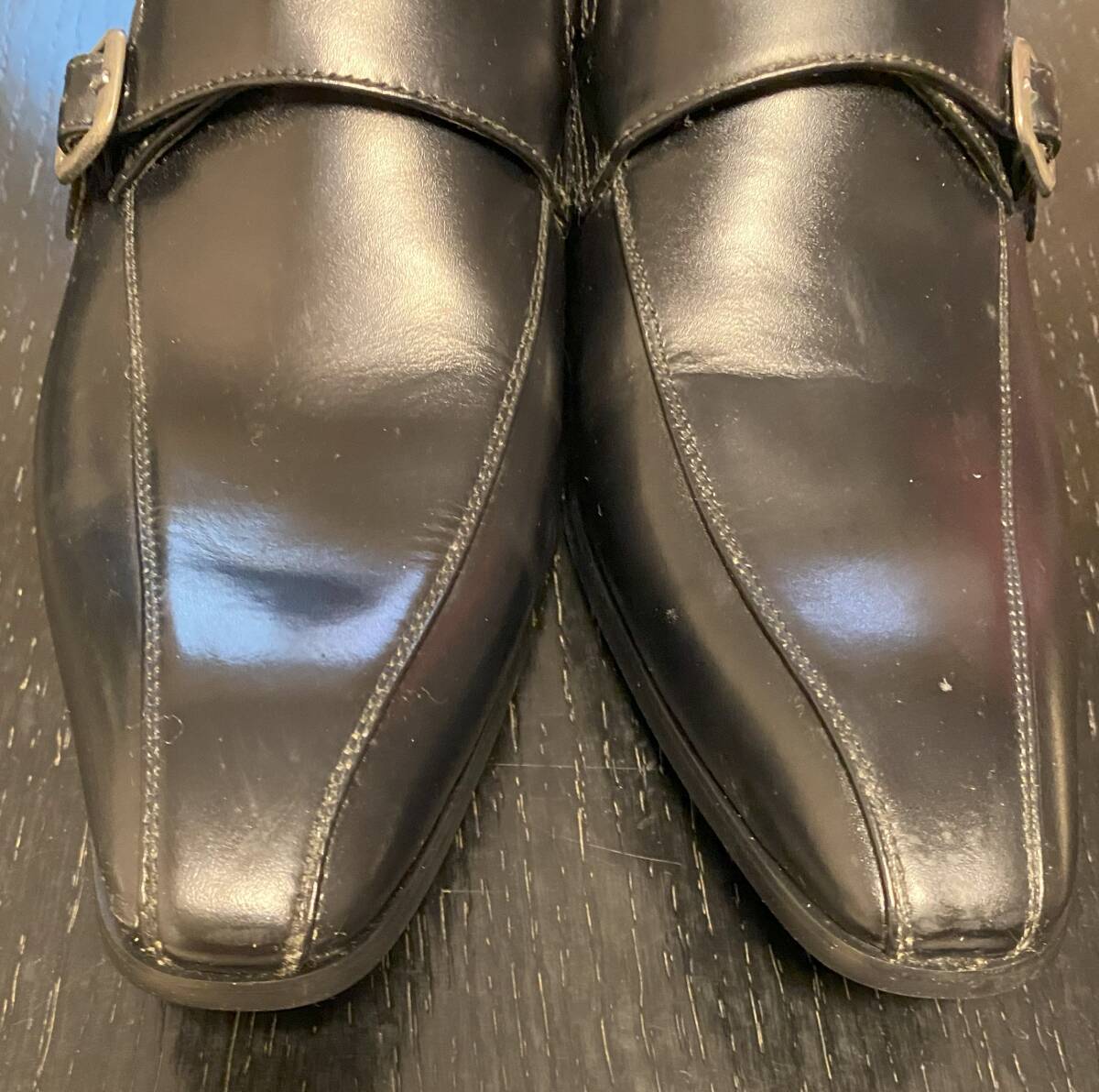 ★新品!★5.8万円◆ダブルモンクストラップ ドレス レザーシューズ 本革◆サイズ25㎝ EEE_画像4