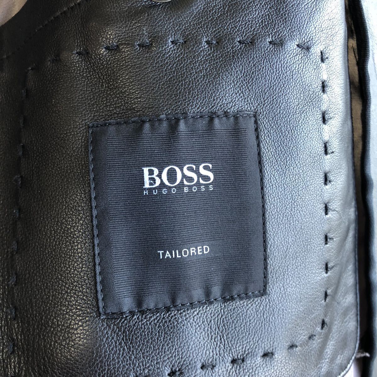 ★限定品!★新品未使用★110万最高級★HUGO BOSS◆ヒューゴボス◆TAILORED ラムレザージャケット 仔羊 羊革 ライダース ブルゾン◆46_画像7