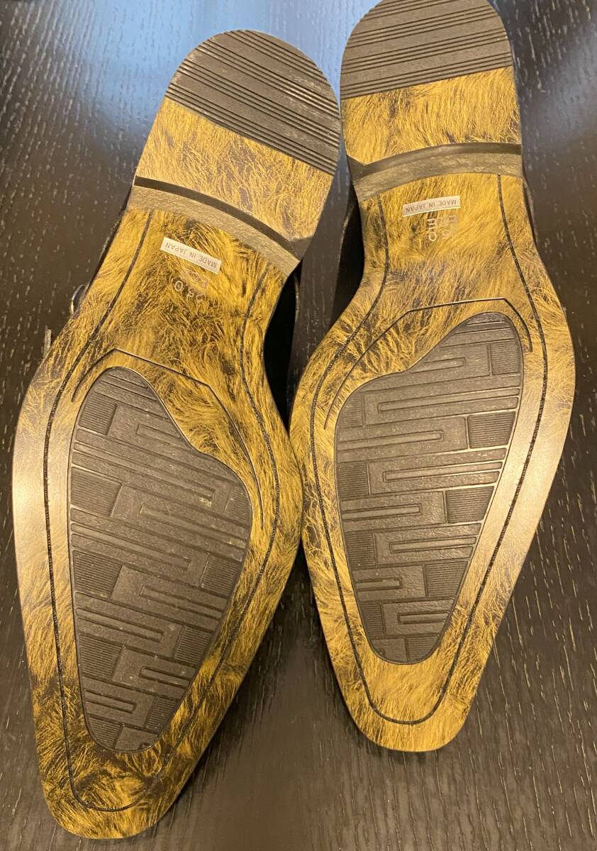 ★新品!★5.8万円◆ダブルモンクストラップ ドレス レザーシューズ 本革◆サイズ25㎝ EEE_画像6