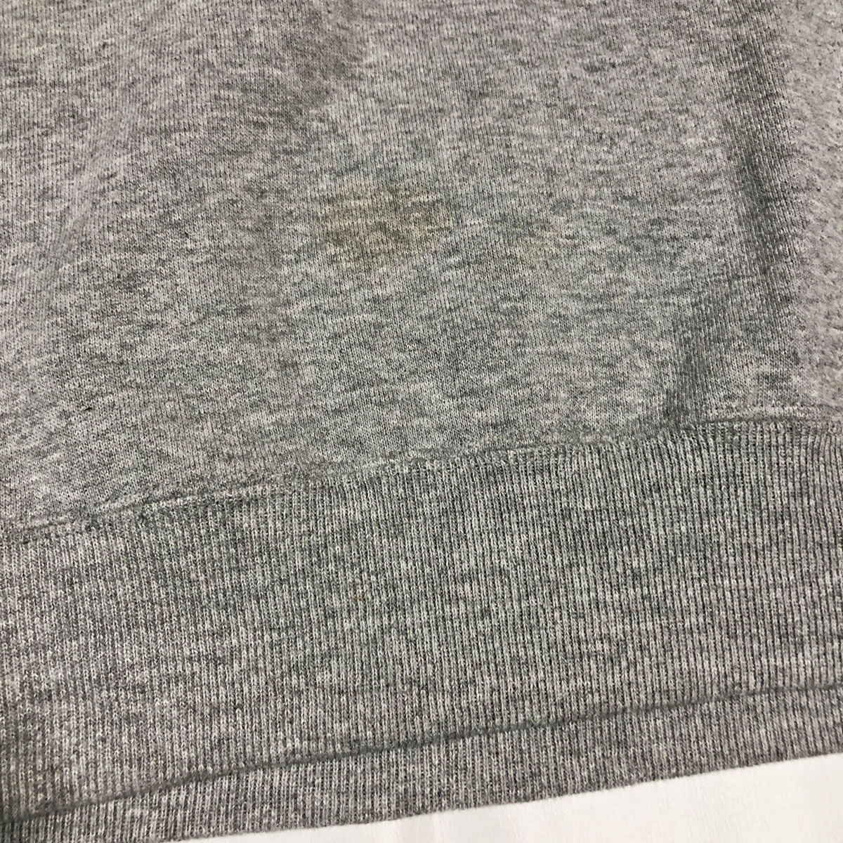 JANSPORT ジャンスポーツ カレッジロゴ USF レタード フェルト アップリケ 針抜きリブ スウェット 霜降り ヘザーグレー 古着_画像8