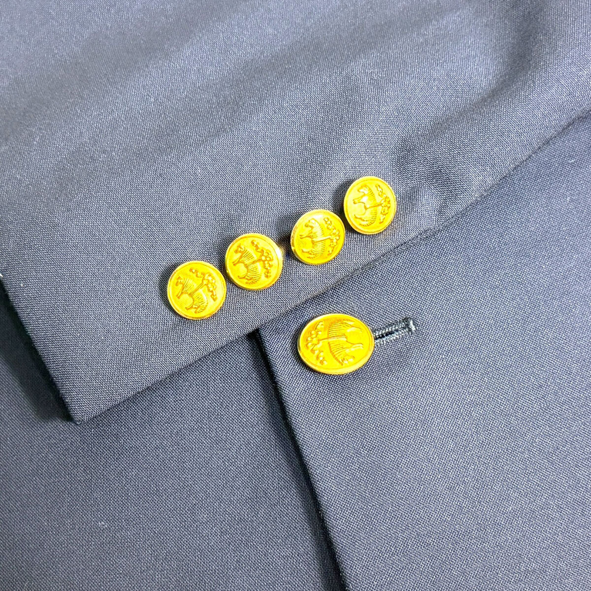 J3145 美品 ブルックスブラザーズ USA製 ロロピアーナ生地 金ボタン紺ブレザー 紺ブレ ネイビー 39R BROOKS BROTHERS_画像4
