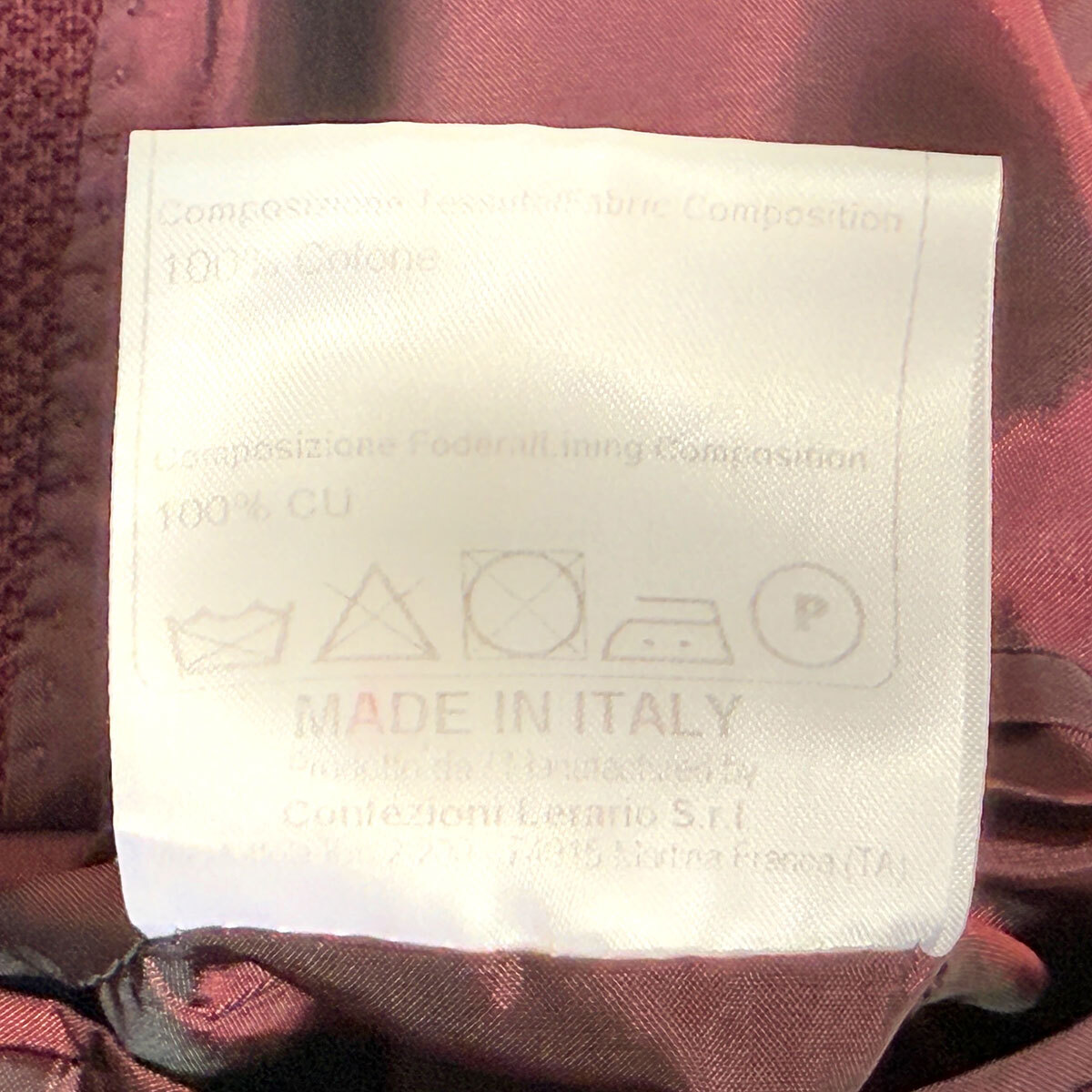 J7229 美品 タリアトーレ コットンホップサックテーラードジャケット ボルドー 48 TAGLIATORE_画像7