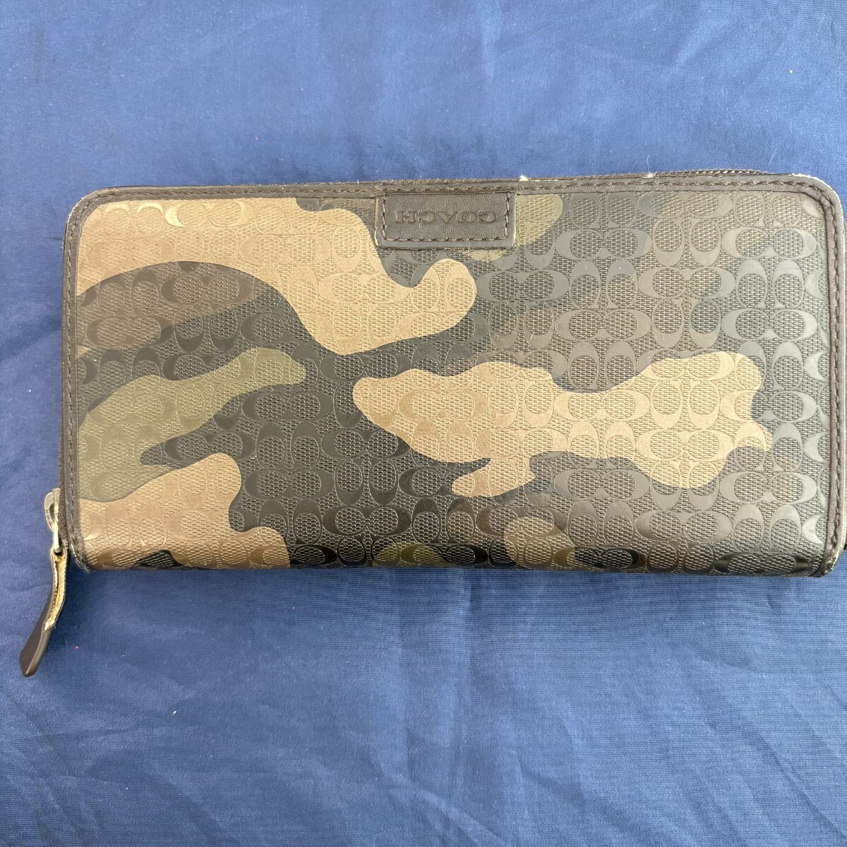 1円出品! 中古品 長財布 財布 コーチ COACH 迷彩柄       _画像1