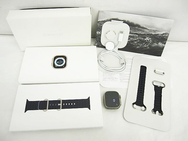 Apple Watch Ultra GPS+Cellularモデル 49mm チタニウムケース ミッドナイトオーシャンバンド MQFK3J/A 現状品 ★3256_画像2