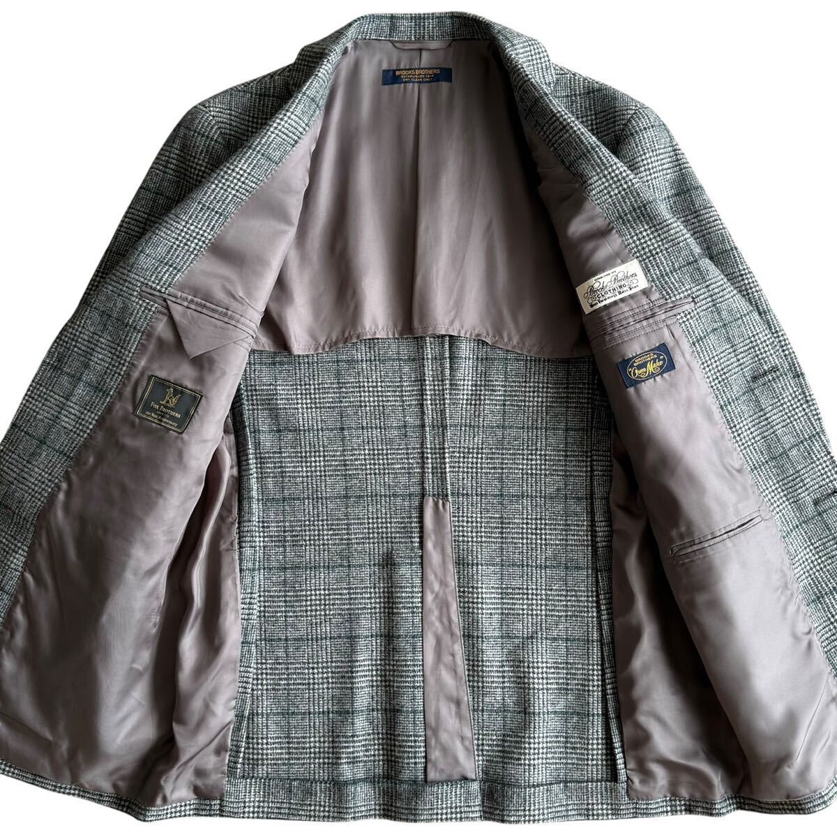 【250周年記念限定】FOX BROTHERS × BROOKS BROTHERS ブルックスブラザーズ テーラードジャケット ウールフランネル グレンチェック 希少_画像6