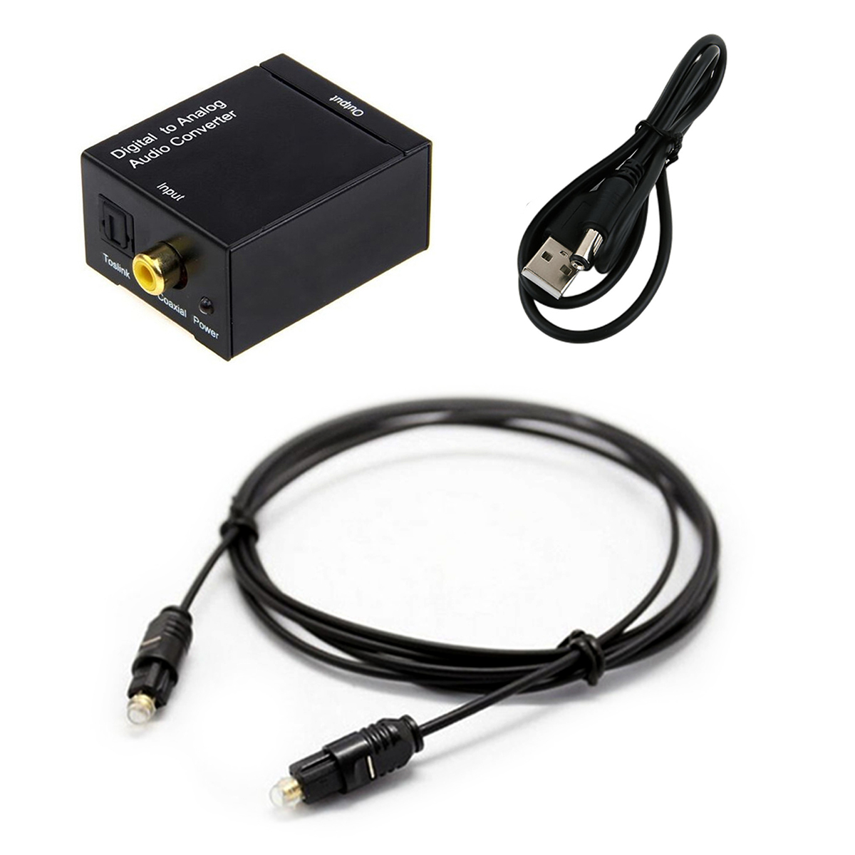 光デジタルケーブル 変換 光デジタル 変換 rca 変換 Digital to Analogオーディオ変換器 光デジタルケーブル;J5465+438-2ps;_画像1