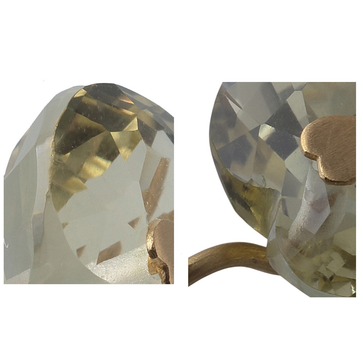 マリーエレーヌ ドゥタイヤック レモンクウォーツ ハート ピアス フック 22KYG 箱 新品仕上げ済【24152】_画像10