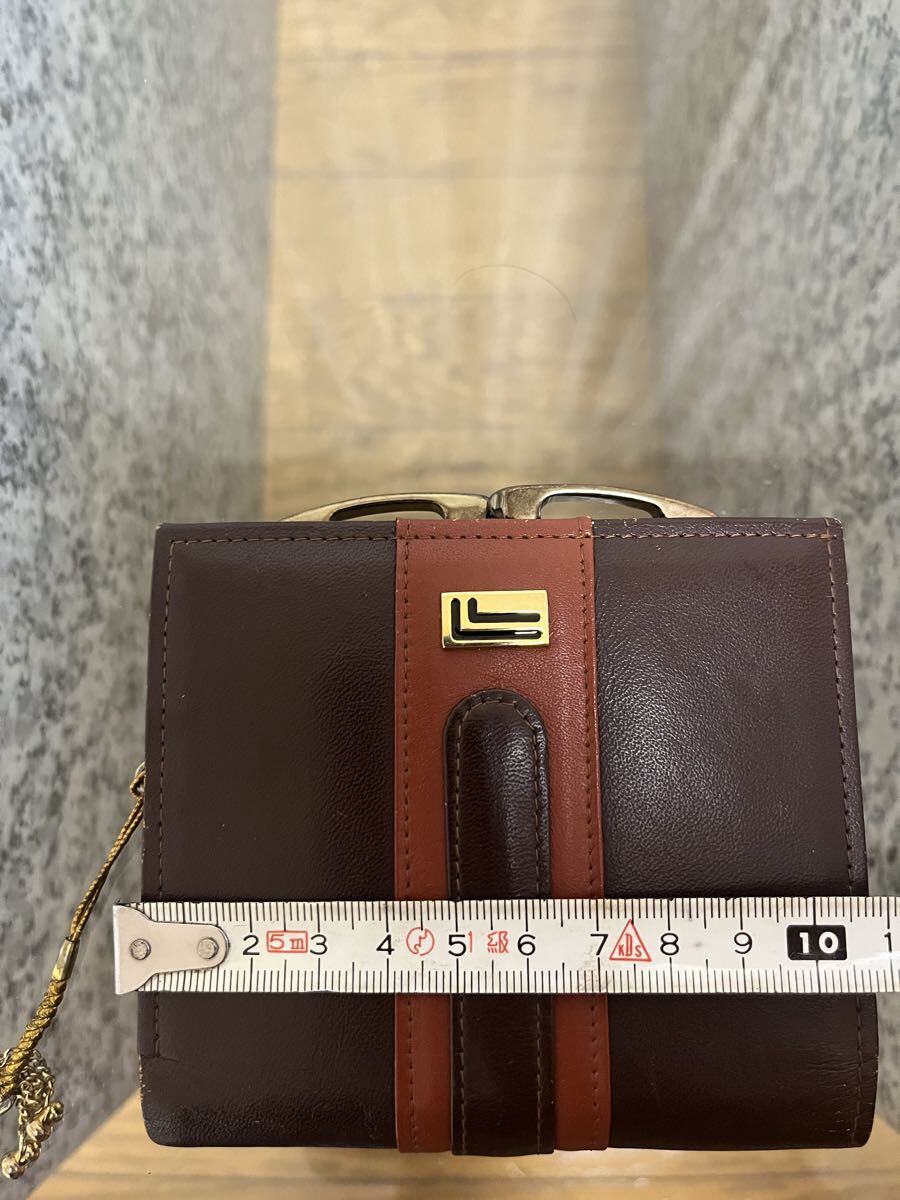 【中古品】成田山新勝寺お守り付き二つ折り財布 革財布 レザー ブラウンカラー 不動明王 コンパクト_画像2