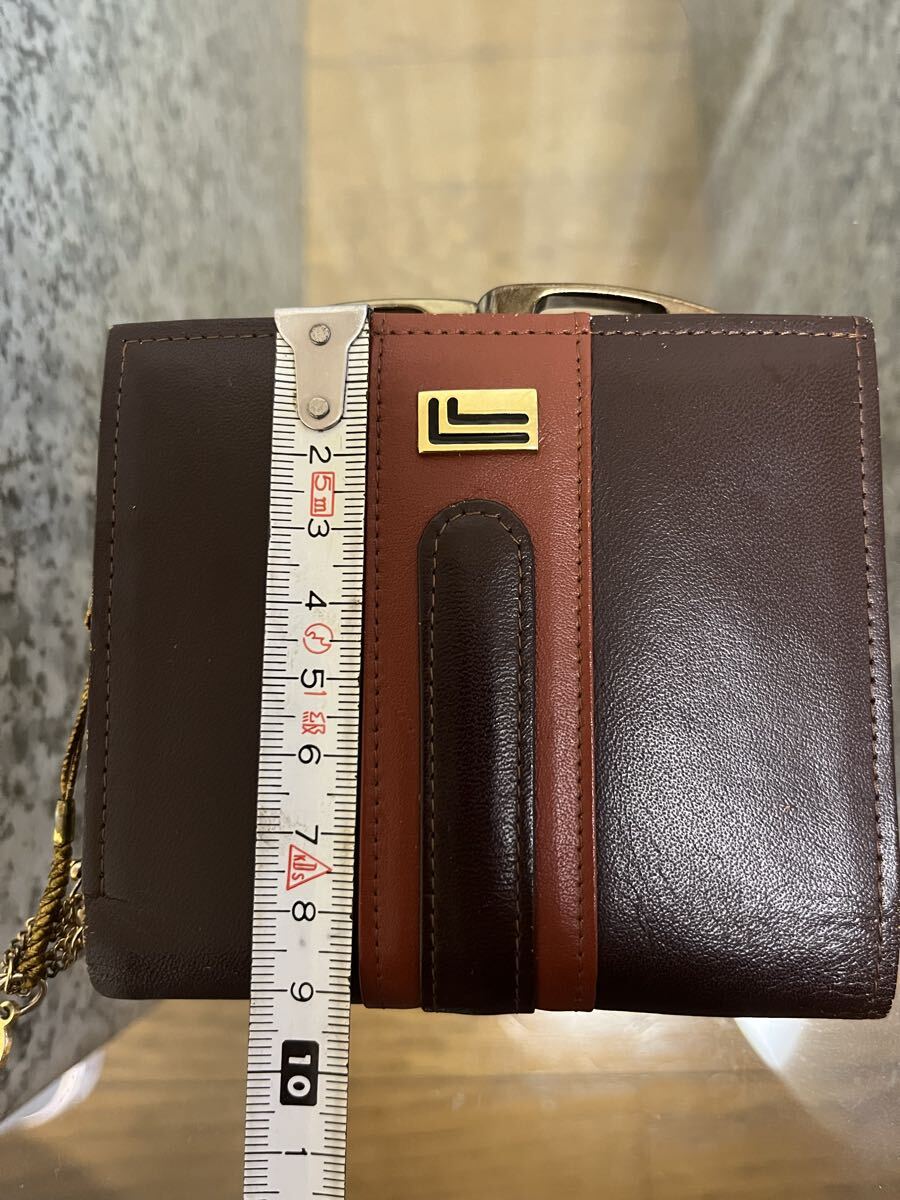 【中古品】成田山新勝寺お守り付き二つ折り財布 革財布 レザー ブラウンカラー 不動明王 コンパクト_画像3