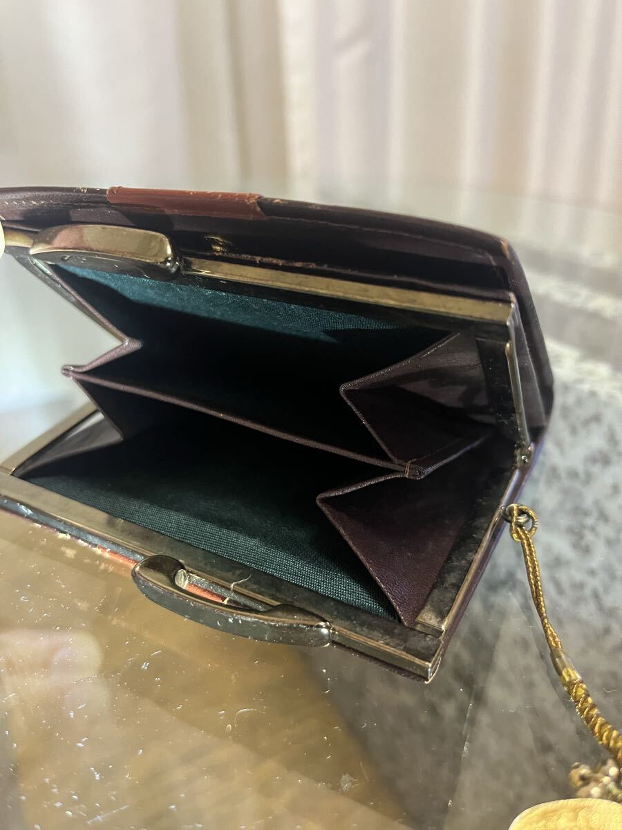 【中古品】成田山新勝寺お守り付き二つ折り財布 革財布 レザー ブラウンカラー 不動明王 コンパクト_画像6