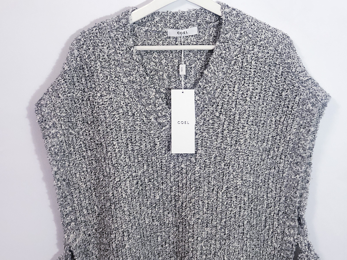 人気/即完/ライトグレー/新品■COEL(コエル) ミックス畔 オーバーベスト ナチュラル■183204056/Mixed rib over vest■ヨンア_画像4