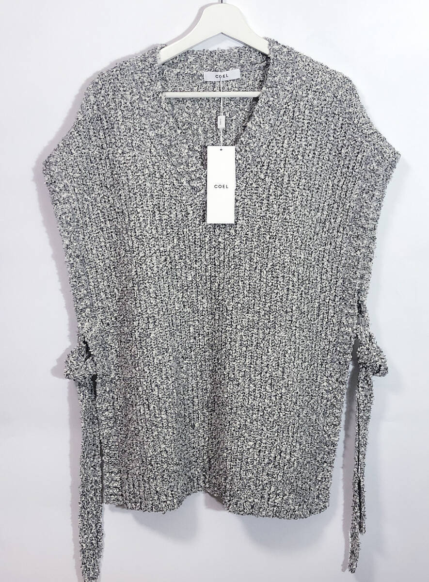 人気/即完/ライトグレー/新品■COEL(コエル) ミックス畔 オーバーベスト ナチュラル■183204056/Mixed rib over vest■ヨンア_画像3