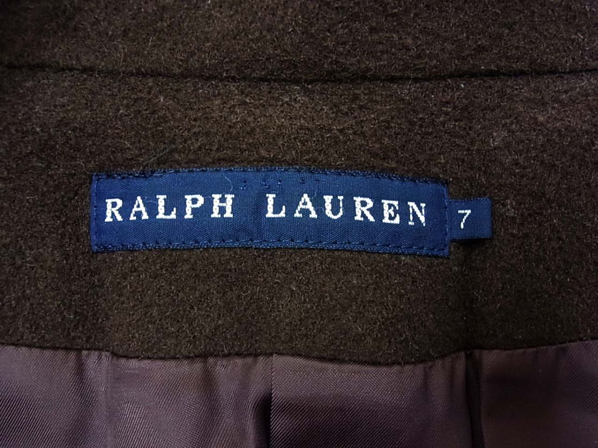 90s◆RALPH LAUREN ラルフローレン Pコート カシミヤ混 ウール ダブルブレスト 冬物 レディース_画像5