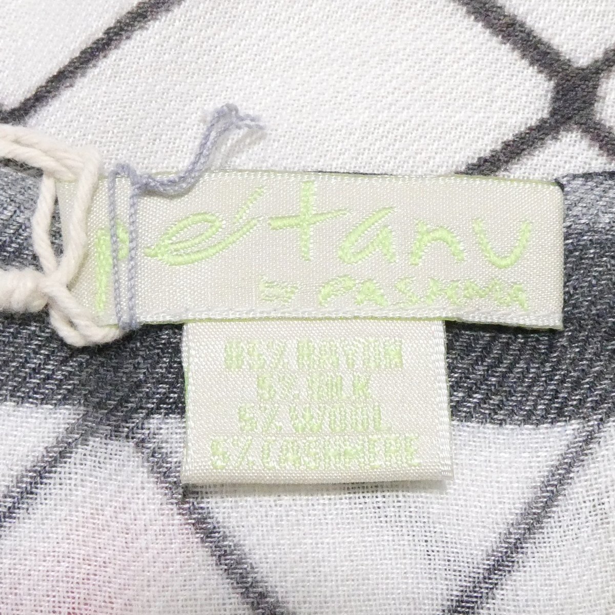 pashuma шелк шерсть кашемир палантин белый серия цветочный принт большой размер пакет есть PASHMA не использовался / кошка pohs OK*T10