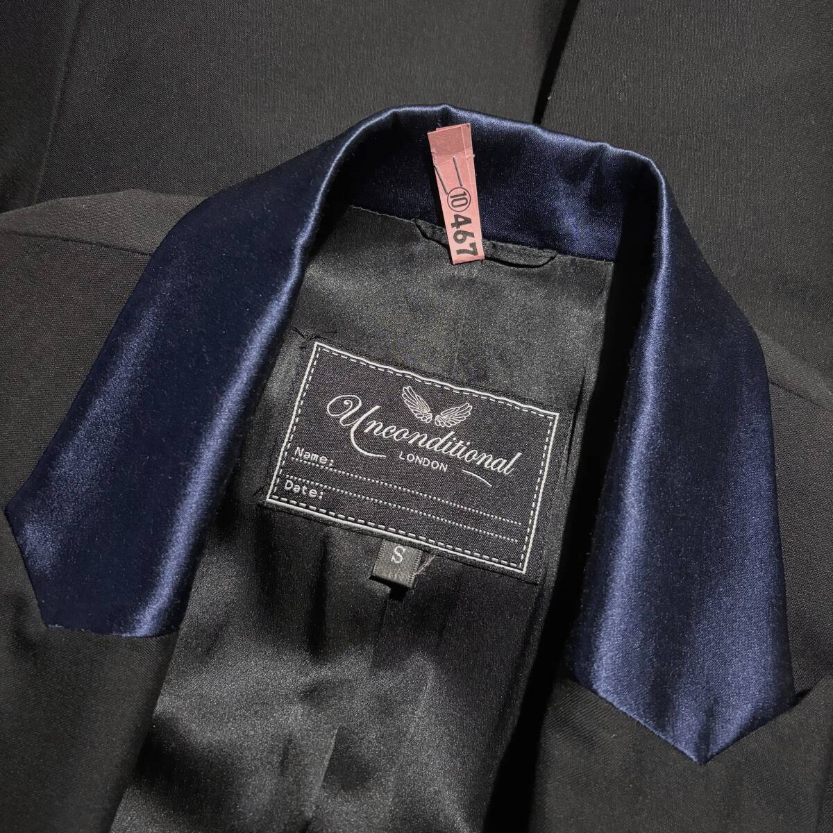 【アンコンディショナル UNCONDITIONAL】メンズ ドレスジャケット 黒ブラック×ブルー切替　　　　　 限定 ブルゾン アトウ_画像4