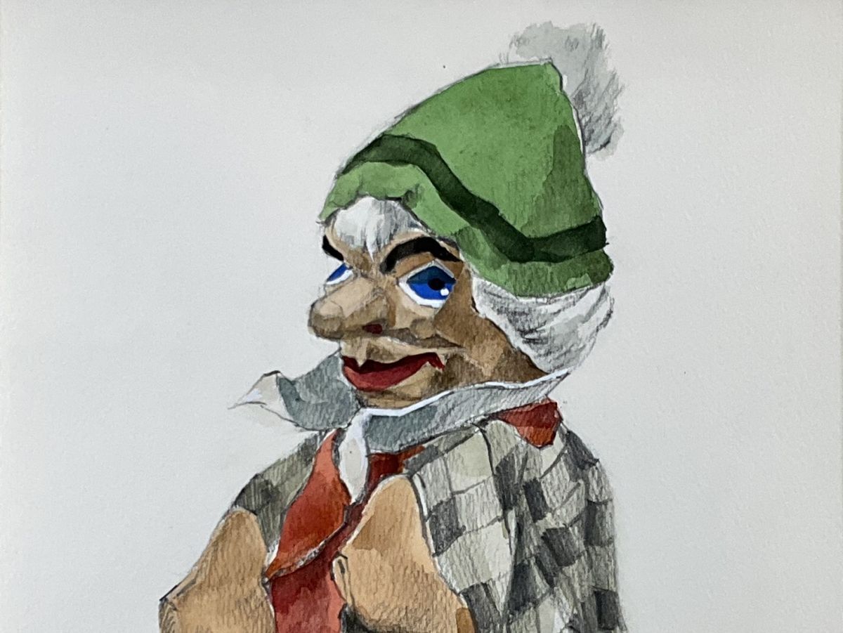 真作■水彩■中村孫四郎■『ギニョール・ドイツ』■ 肉筆 水彩スケッチ 1988年作 ■共シール■希少■9ｄ_画像4