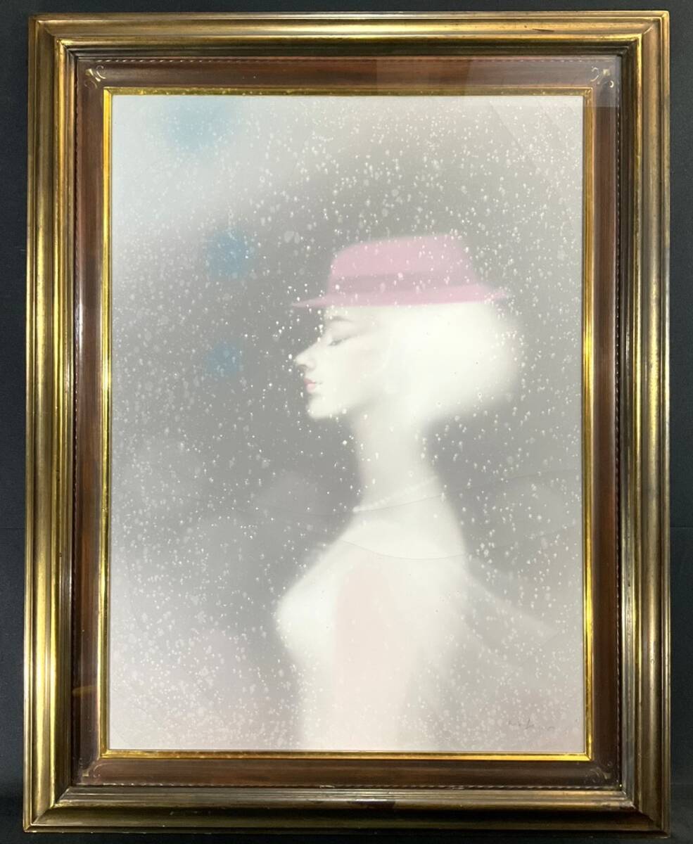 真作■油彩■若尾和呂■『遠い日』■20P大作 幻想女性図逸品 ■幻想派人気画家 膜面描法確立 幸運の絵画　2a_画像2