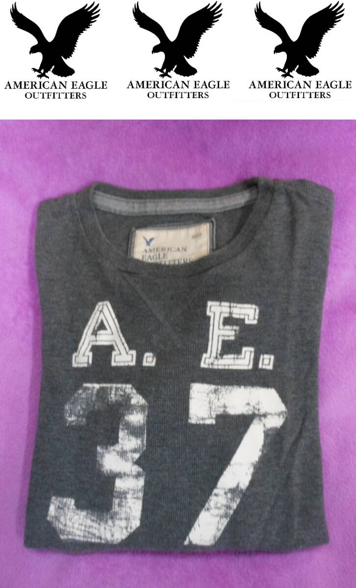 送料 半額に 値引き中◆アメリカン・イーグル・アウトフィッターズ AMERICAN EAGLE OUTFITTERS◆長袖 Tシャツ 身幅54cm着丈65cm_画像1